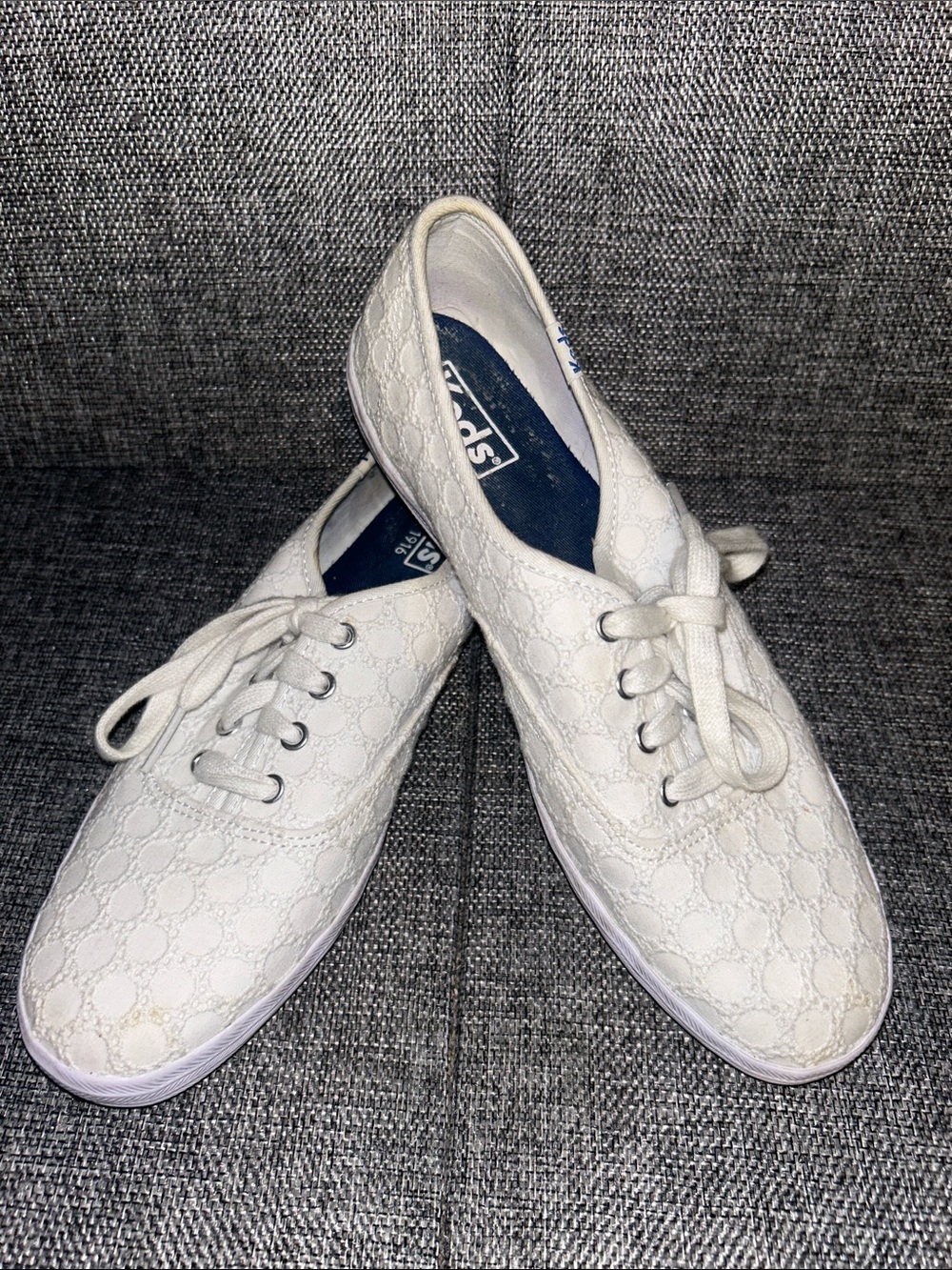 Keds White Lace-Pattern Low-Top Sneakers - Picture 8 of 8